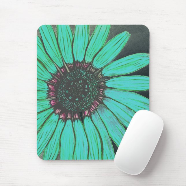 Beautiful hand Sketched Flower Mouse Pad (With Mouse)