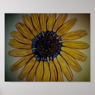 Beautiful hand sketched Flower Poster