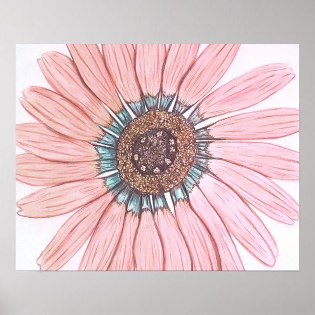 Beautiful hand sketched Flower Poster (Front)