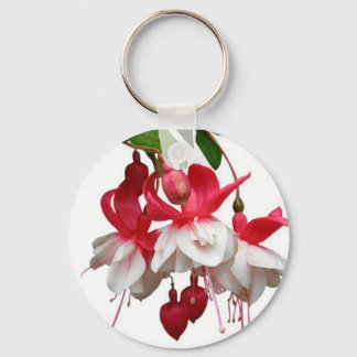 Beautiful hanging fuchsia plant key ring