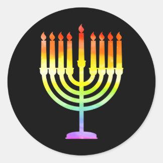 Beautiful Hanukkah Menorah Happy Hanukkah Classic Round Sticker