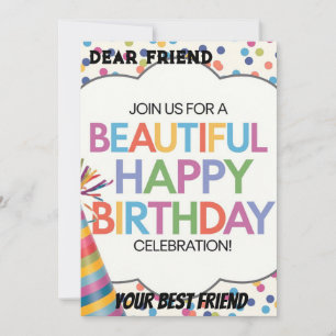 Beautiful Happy Birthday Celebration Memories Invitation