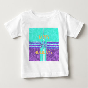 Beautiful Happy Holidays Blue Cyan  vector design Baby T-Shirt