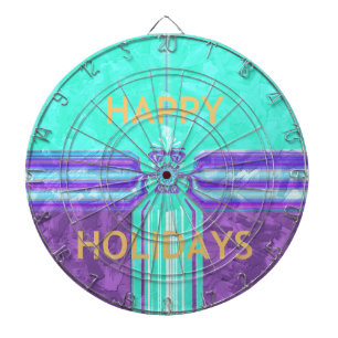Beautiful Happy Holidays Blue Cyan  vector design Dartboard