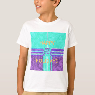 Beautiful Happy Holidays Blue Cyan vector design T-Shirt
