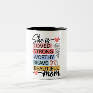 Beautiful Happy Mother's Day Mom Two-Tone Coffee Mug