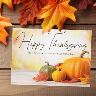 Beautiful Happy Thanksgiving Customisable Business Holiday Card