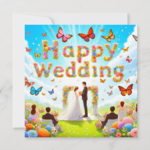 Beautiful Happy Wedding Greeting Cards