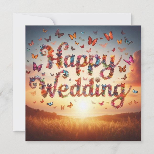 Beautiful Happy Wedding Greeting Cards  (Front)