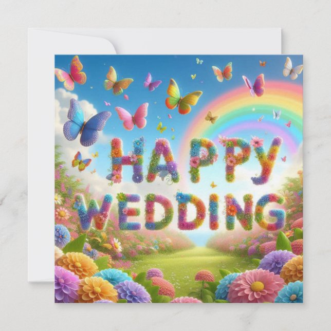 Beautiful Happy Wedding Greeting Cards  (Front)
