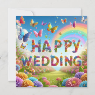 Beautiful Happy Wedding Greeting Cards