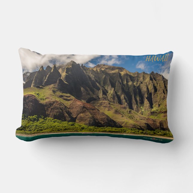 Beautiful Hawaii Mountains Lumbar Cushion (Front)