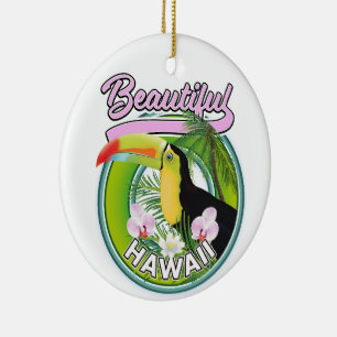 beautiful Hawaii travel logo Ceramic Ornament