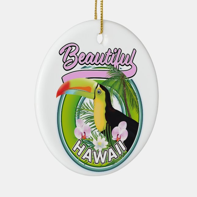 beautiful Hawaii travel logo Ceramic Ornament (Right)