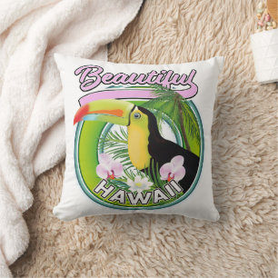 beautiful Hawaii travel logo Cushion