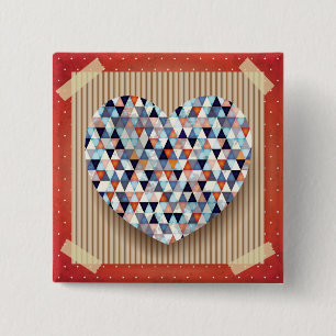Beautiful Heart 15 Cm Square Badge