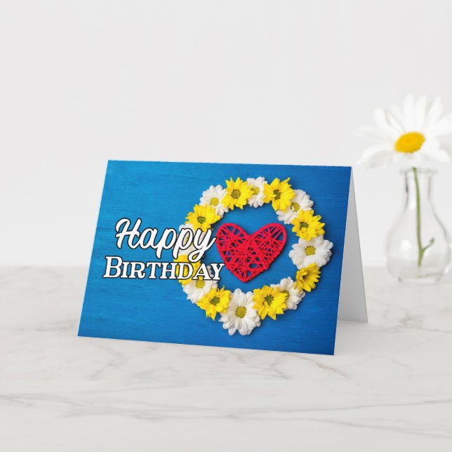 Beautiful Heart And Flower Collage Card (Small Plant)