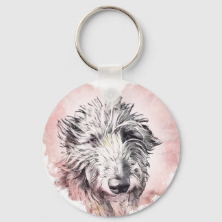 Beautiful Heart and Shaggy Dog Keyring