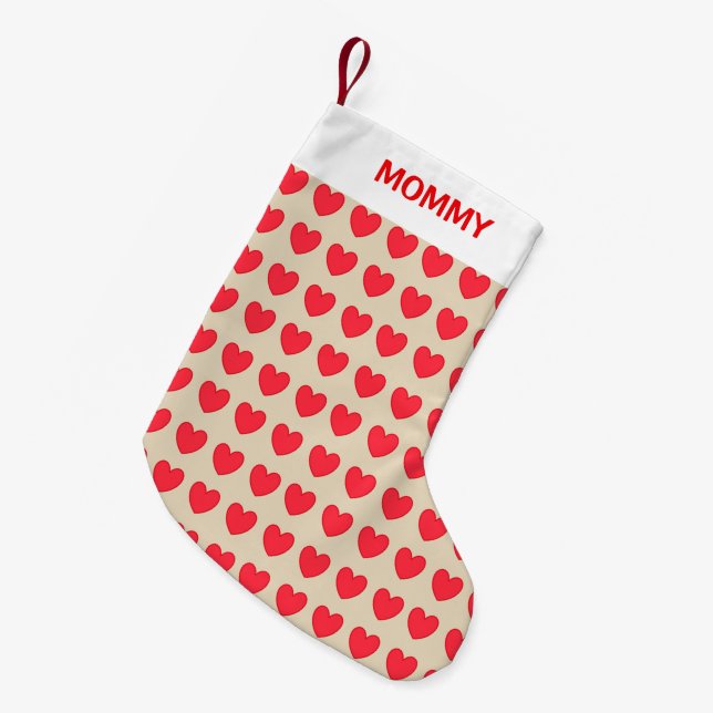 Beautiful Heart Pattern Small Christmas Stocking (Front (Hanging))