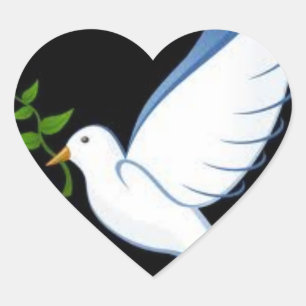 Beautiful Heart-Shaped Peace Dove Stickers