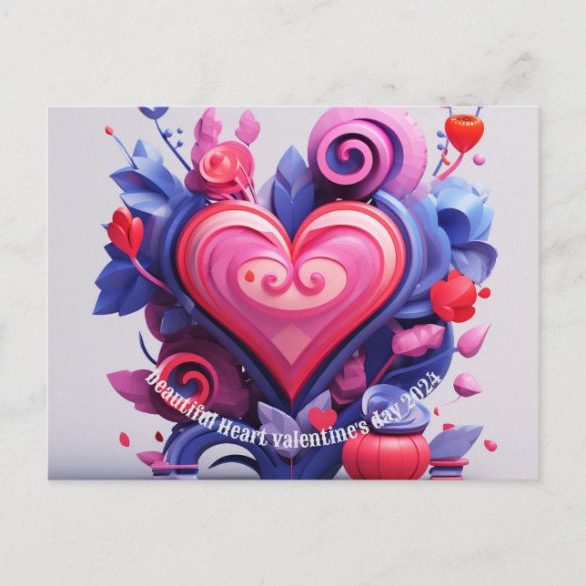 Beautiful heart valentine's day 2024 Postcard (Front)