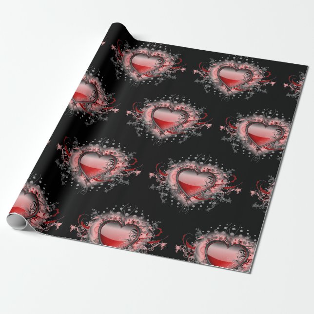 Beautiful Heart Wrapping Paper (Unrolled)