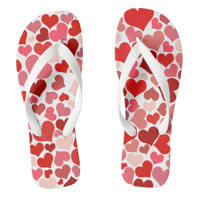 Beautiful hearts flip flops.  thongs (Footbed)