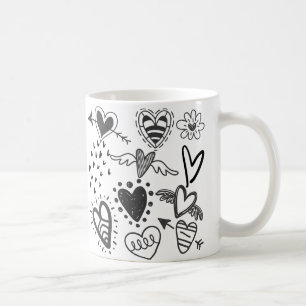 Beautiful hearts in black Mug