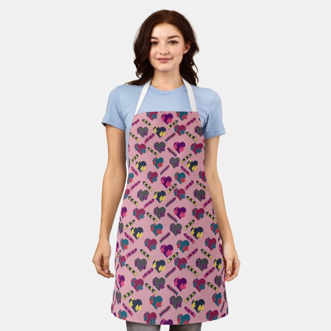 Beautiful Hearts Pattern Apron (Worn)