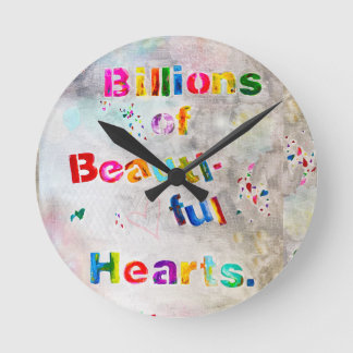 Beautiful Hearts Round Clock