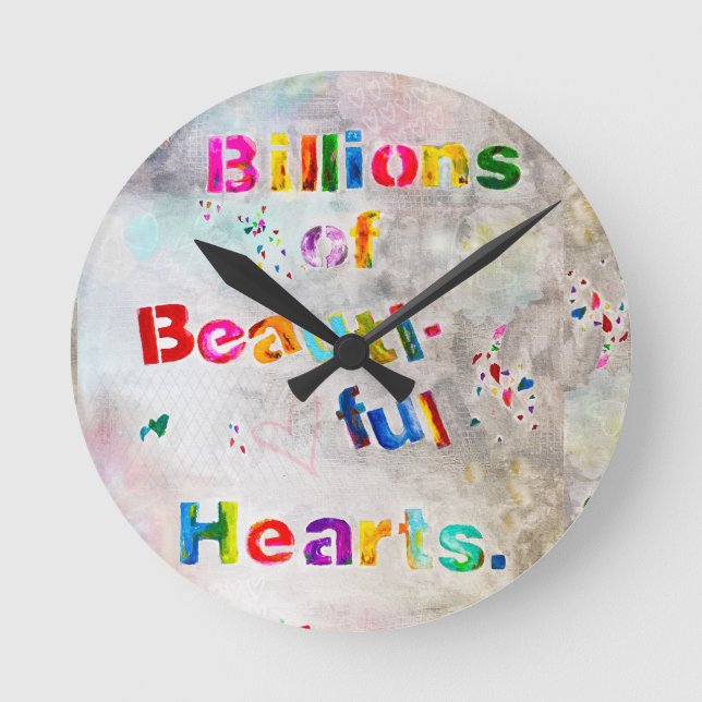 Beautiful Hearts Round Clock (Front)