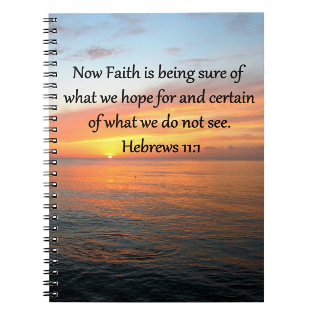 BEAUTIFUL HEBREWS 11:1 SUNRISE DESIGN NOTEBOOK (Front)