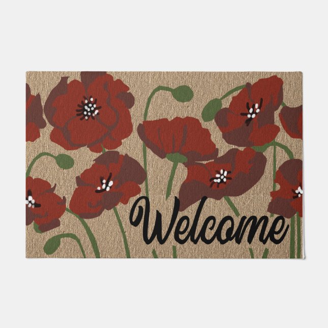 Beautiful Hello Flowers, Outdoor Doormat Gift (Front)