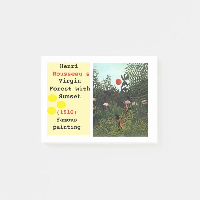 Beautiful Henri Rousseau's famous Virgin Forest Post-it Notes (Front)