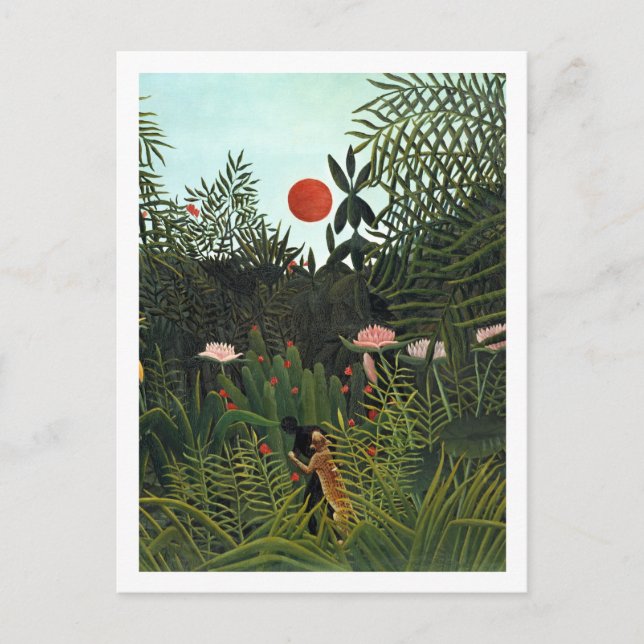 Beautiful Henri Rousseau's famous Virgin Forest Postcard (Front)