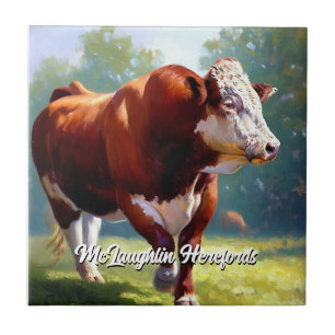 Beautiful Hereford Bull Ceramic Tile