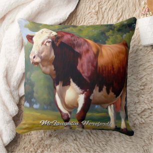 Beautiful Hereford Bull Cushion