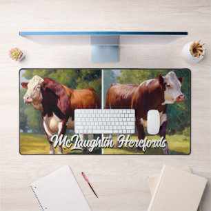 Beautiful Hereford Bull Desk Mat