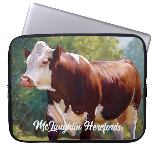 Beautiful Hereford Bull Laptop Sleeve (Front)