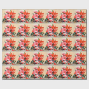 Beautiful Hibiscus Flowers, Pink/Red, Wrapping Paper