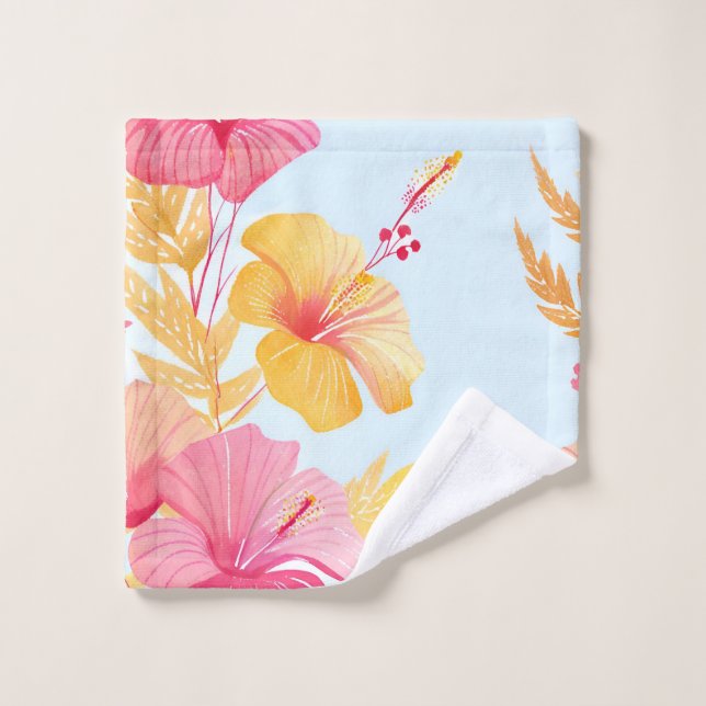 Beautiful Hibiscus | Tropical Flower Watercolor Wash Cloth (Wash Cloth)