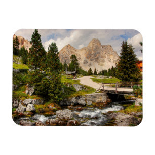 Beautiful Hiking Trail River, Trees & Mountains Magnet