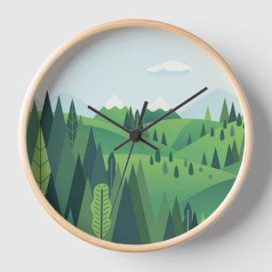  Beautiful hill landscape Clock