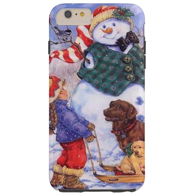 Beautiful Holiday Custom Christmas Snowman Case-Mate iPhone Case (Back)