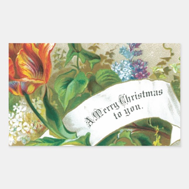 BEAUTIFUL HOLIDAY GIFTS RECTANGULAR STICKER (Front)