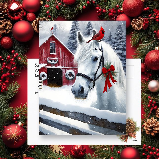 Beautiful Holiday Horse with Cardinal Personalised (Creator Uploaded)