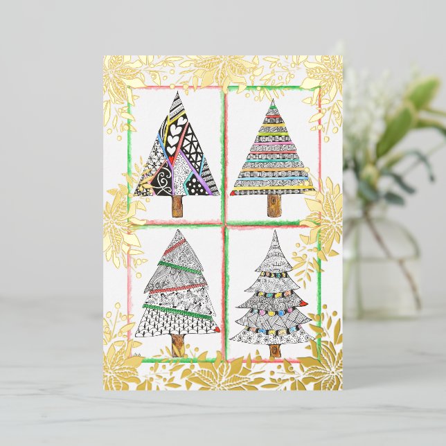 Beautiful Holly and Ornament Christmas Blessings F (Standing Front)