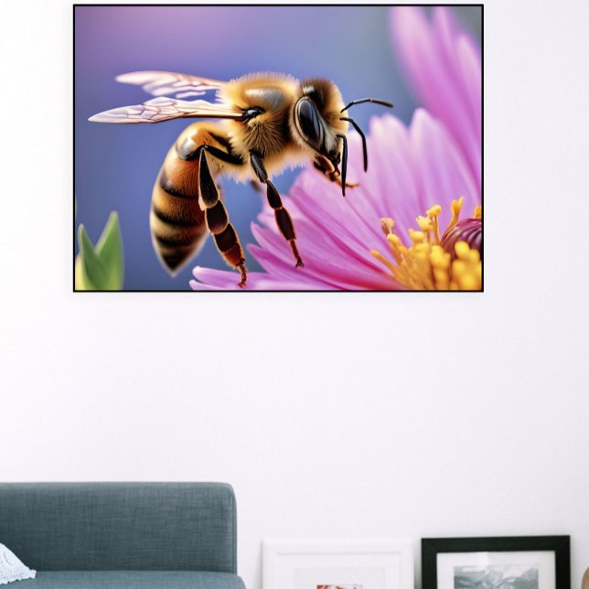 Beautiful Honeybee and Flower Poster Home Decor (Creator Uploaded)