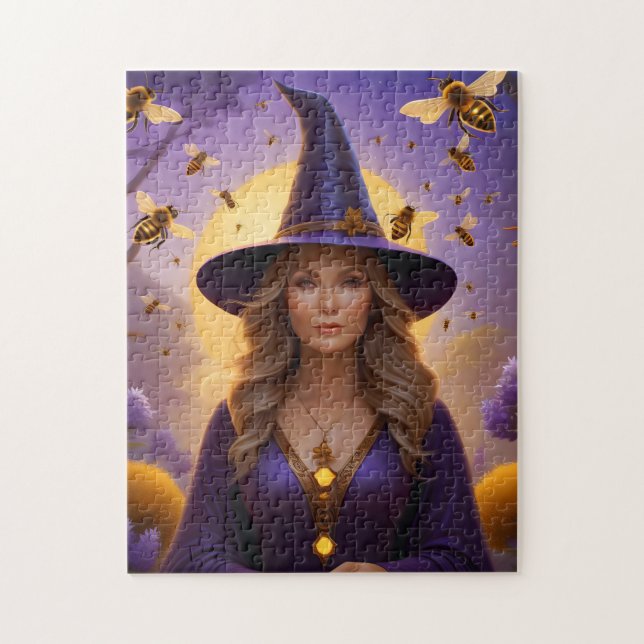 Beautiful Honeybee Witch Jigsaw Puzzle (Vertical)