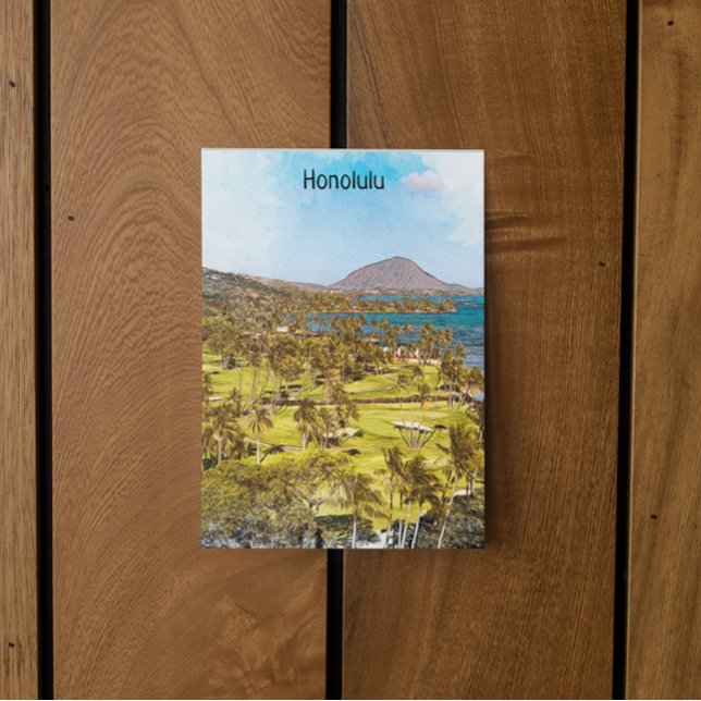 Beautiful Honolulu Oahu Scenery Travel Postcard (tropical honolulu scenery postcard)
